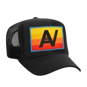 AVIATOR NATION LOGO RAINBOW VINTAGE TRUCKER HAT‐NAVY